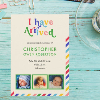 Faire-part Je suis arrivé Photo Name Any Baby Birth