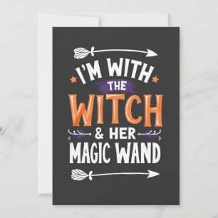 Faire-part Je suis avec la sorcière et son Halloween magique