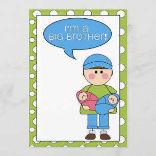 Faire-part je suis un grand frère (jumeaux garçon/fille) fair