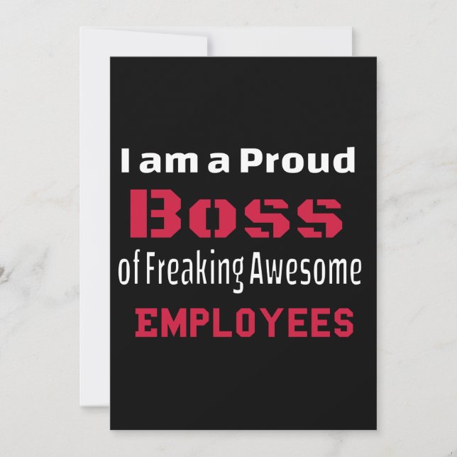 Faire-part Je suis un patron fier de Freaking Awesome Employé (Devant)