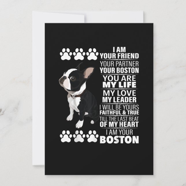 Faire-part Je Suis Votre Ami Votre Partenaire Votre Boston Te (Devant)