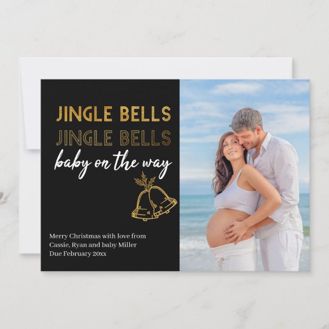 Faire-part Jingle Bells Baby sur le chemin de Noël Photo (Devant)