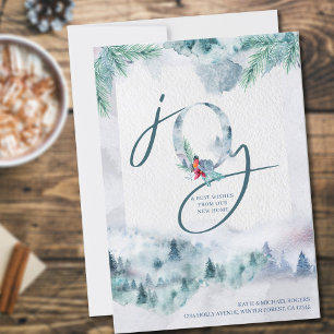Faire-part Joie de New Home Aquarelle Misty Forest Moving
