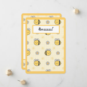 Faire-part Jolie Bumble Bee Jaune mignonne