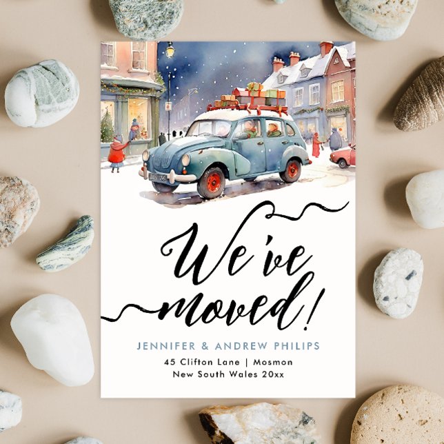 Faire-part Jolie Vacances d'hiver Nouvelle adresse Aquarelle (Créateur téléchargé)