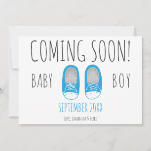 Faire-part Jolies chaussures bébé garçon bientôt grossesse bl