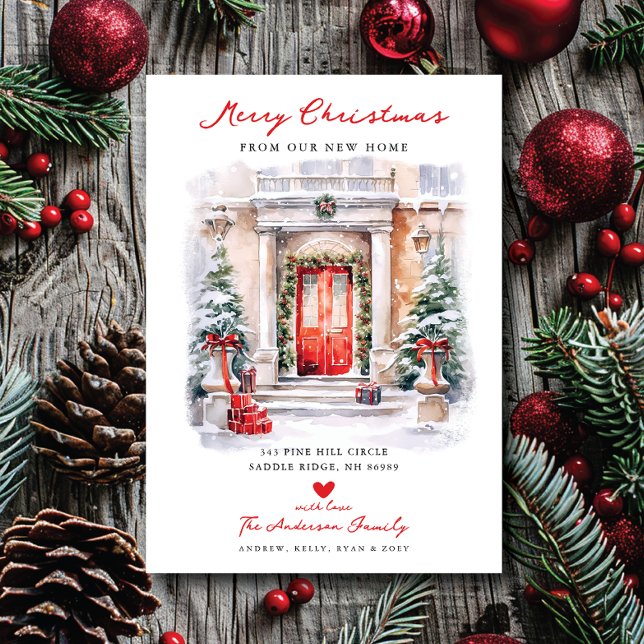 Faire-part Joyeuse entrée Noël Nouvelle maison Déménagement (Créateur téléchargé)