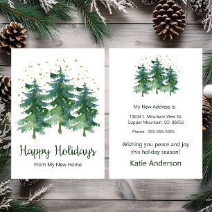 Faire-part Joyeuses Vacances Nouveau Accueil Pins Arbres