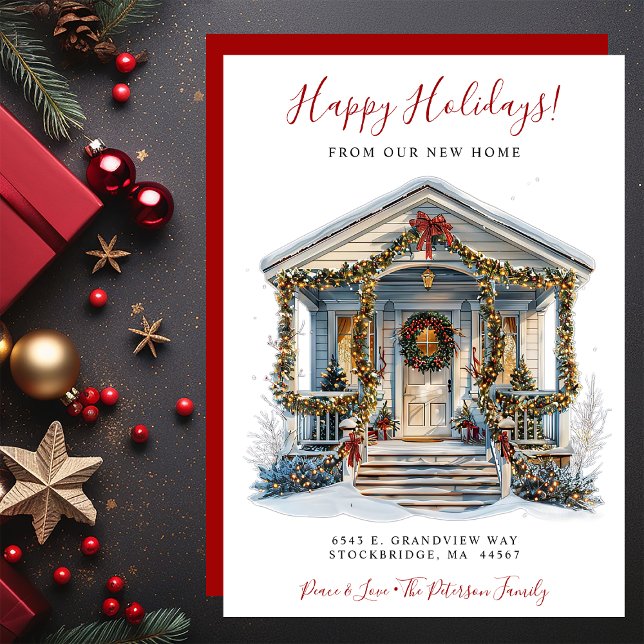 Faire-part Joyeuses vacances Nouvelle maison Porte avant Démé (Créateur téléchargé)