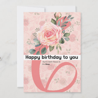 Faire-part Joyeux anniversaire à toi : Fleur de naissance de 