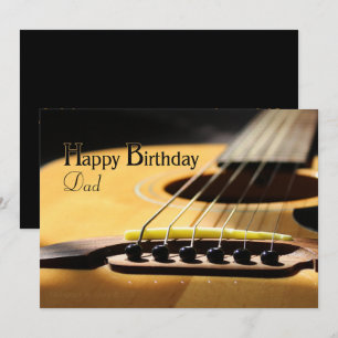 Faire-part Joyeux anniversaire papa guitare acoustique