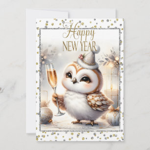 Faire-part Joyeux hibou du Nouvel An