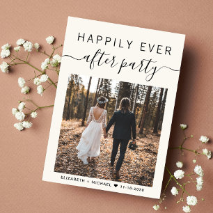 Faire-part Joyeux Jour après la fête Photo Cream Mariage