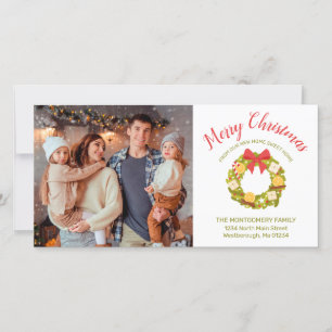 Faire-part Joyeux Noël agrumes de la famille des couronnes de