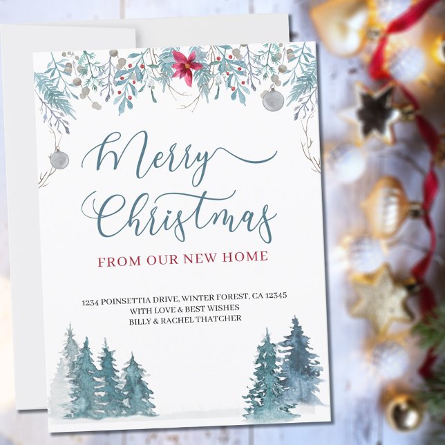 Faire-part Joyeux Noël de New Home Winter Forest Moving (Créateur téléchargé)