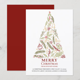 Faire-part Joyeux Noël du nouveau pin domestique et de l'arbr