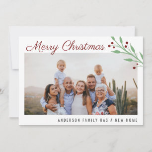 Faire-part Joyeux Noël Famille Photo Holiday Moving