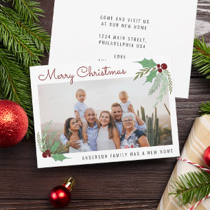 Faire-part Joyeux Noël Famille Photo Holiday Moving