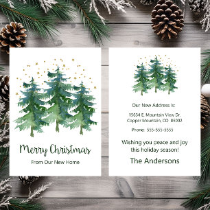 Faire-part Joyeux Noël Nouveau Accueil Pins Arbres