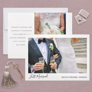 Faire-part Just Maried 2 Photo Elopement Wedding