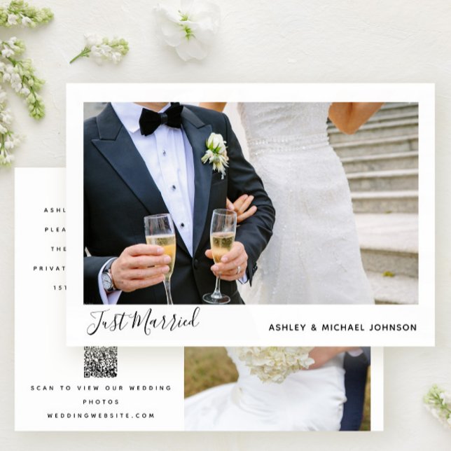 Faire-part Juste marié 2 Photo QR Code ElopopMariage (Créateur téléchargé)