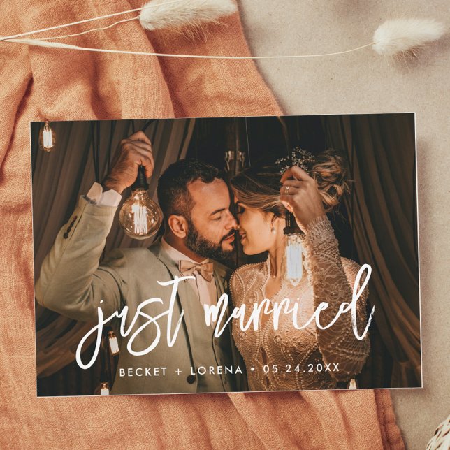 Faire-part Juste marié Contemporain moderne photo mariage (Créateur téléchargé)