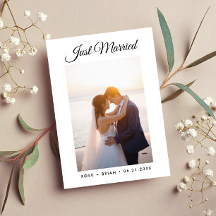 Faire-part Juste marié Script moderne Mariage photo personnal