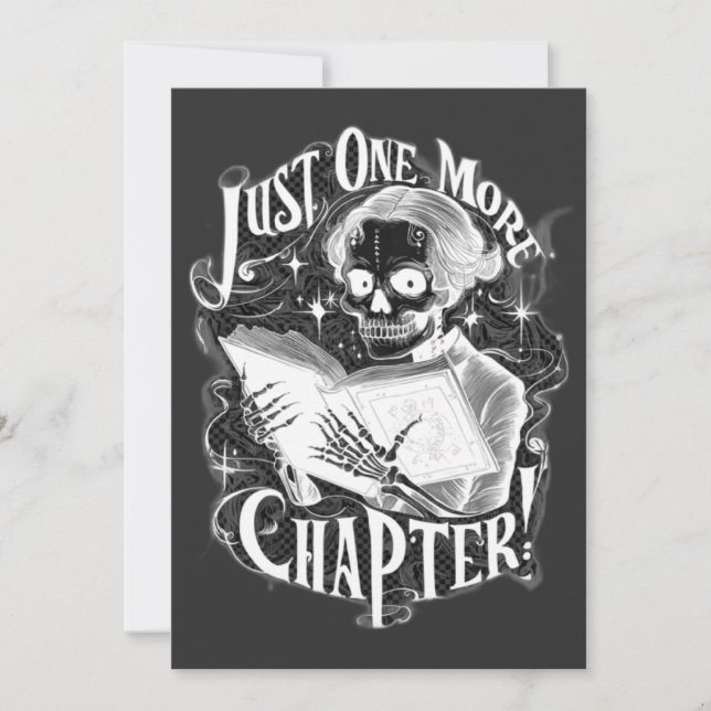 Faire-part Juste un autre chapitre Skeleton Reader amusant (Devant)