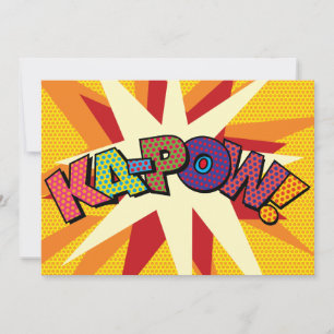 Faire-part KA-POW Votre Message Voix Buble Fun Retro