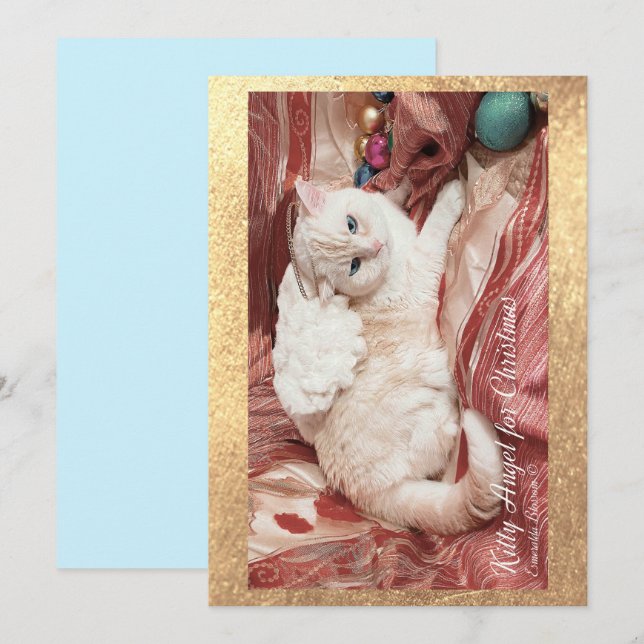 Faire-part Kitty pour Noël (Devant / Derrière)