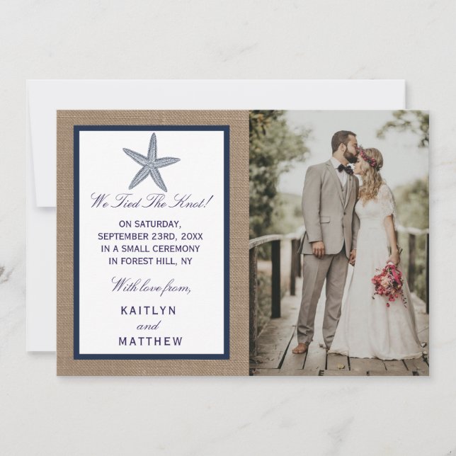 Faire-part La collection de mariages de la marine Starfish Bu (Devant)