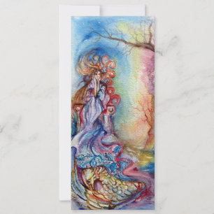 Faire-part LADY OF LAKE 1, rose vif et bleu vif