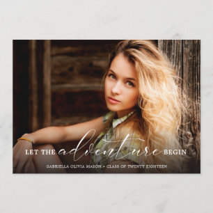 Faire-part Laissez l'aventure commencer l'obtention du