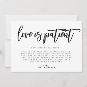 Faire-part L'Amour Est Le Report Mariage Patient