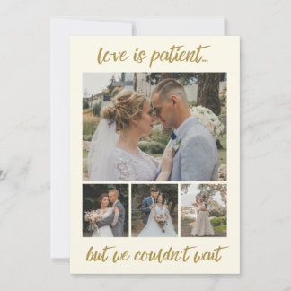 Faire-part L'amour est patient 6 Mariage photo Elopement anno