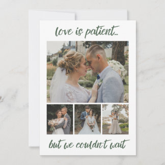 Faire-part L'amour est patient 6 Mariage photo Elopement anno