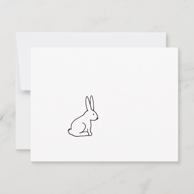 Faire-part lapin lapin amusant simple symbole graphique logo  (Devant)