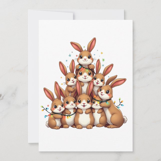 Faire-part Lapins Noël Arbre Joyeux Noël Noël Noël Noël Noël (Devant)