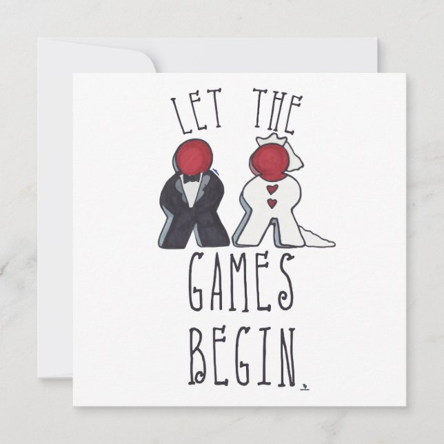 Faire-part L'art du mariage de Meeple Les Jeux Commencent (Devant)