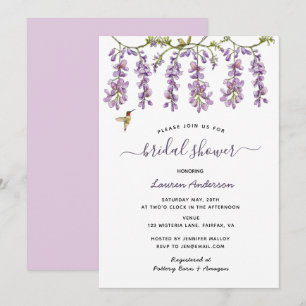 Faire-part Lavande florale Wisteria Douche nuptiale