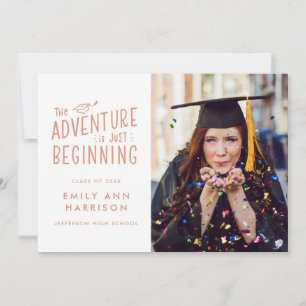 Faire-part L'aventure ne fait que commencer la graduation en 