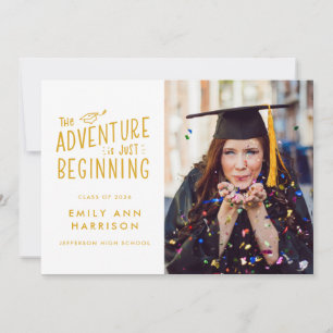 Faire-part L'aventure ne fait que commencer la graduation en 