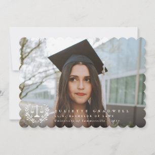 Faire-part Law School White Overlay 2 Photo Graduation
