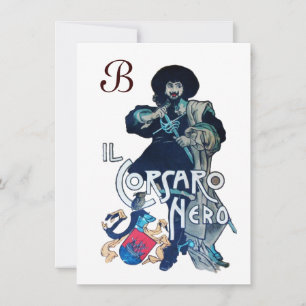Faire-part LE MONOGRAMME NOIR CORSAIR blanc