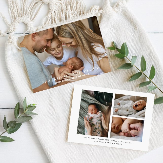Faire-part Le nouveau gosse | Naissance de la photo Cute 4 (Créateur téléchargé)