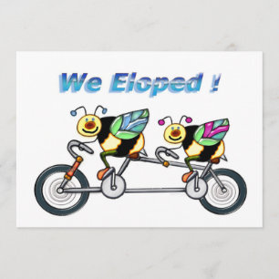 Faire-part Les abeilles sur un vélo tandem Eloped