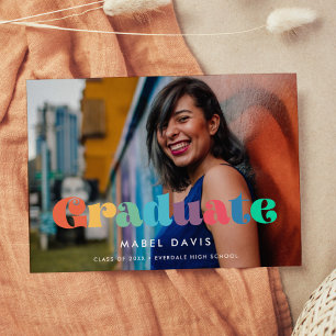 Faire-part les années 70 vintage Diplôme photo