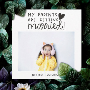 Faire-part Les parents se marient photo enfant enregistrer la