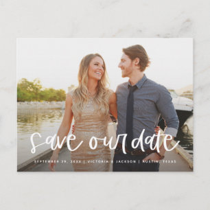 Faire-part Lettrer Enregistrer notre carte postale Date
