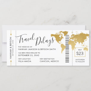 Faire-part Lieu de mariage de destination Changement de date
